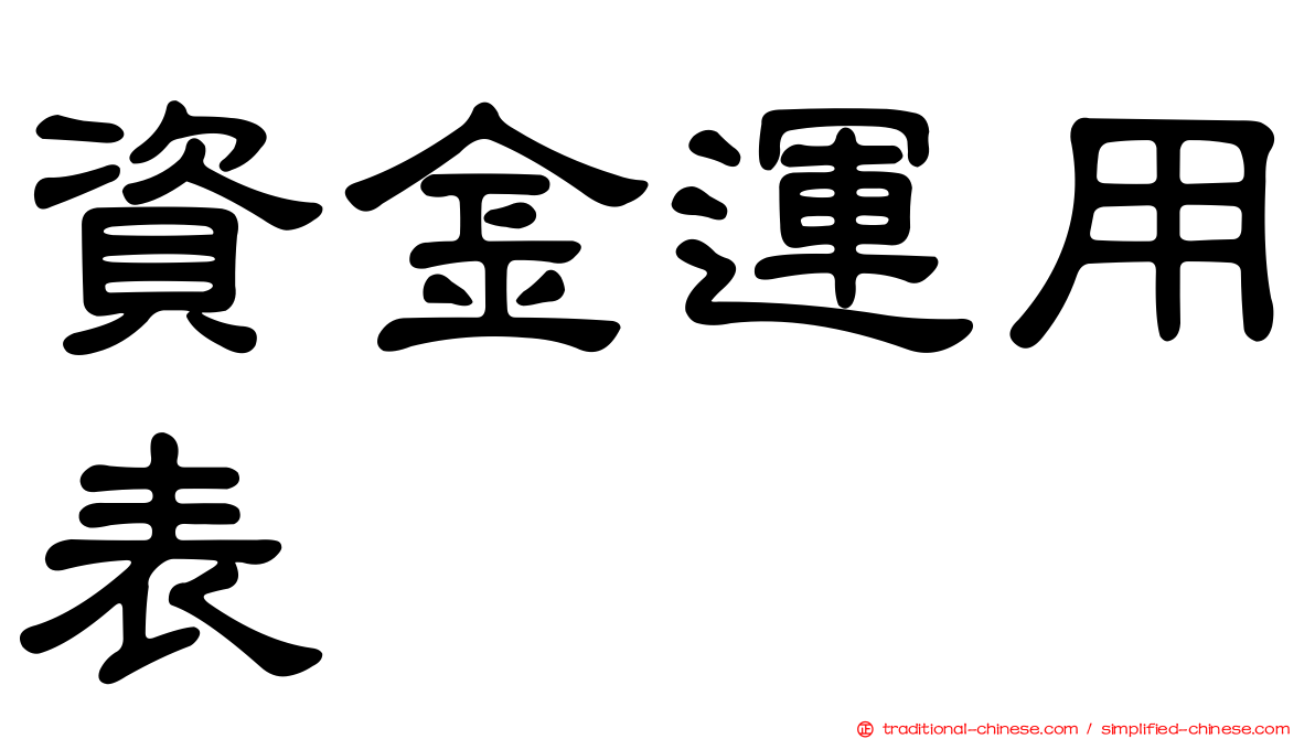 資金運用表