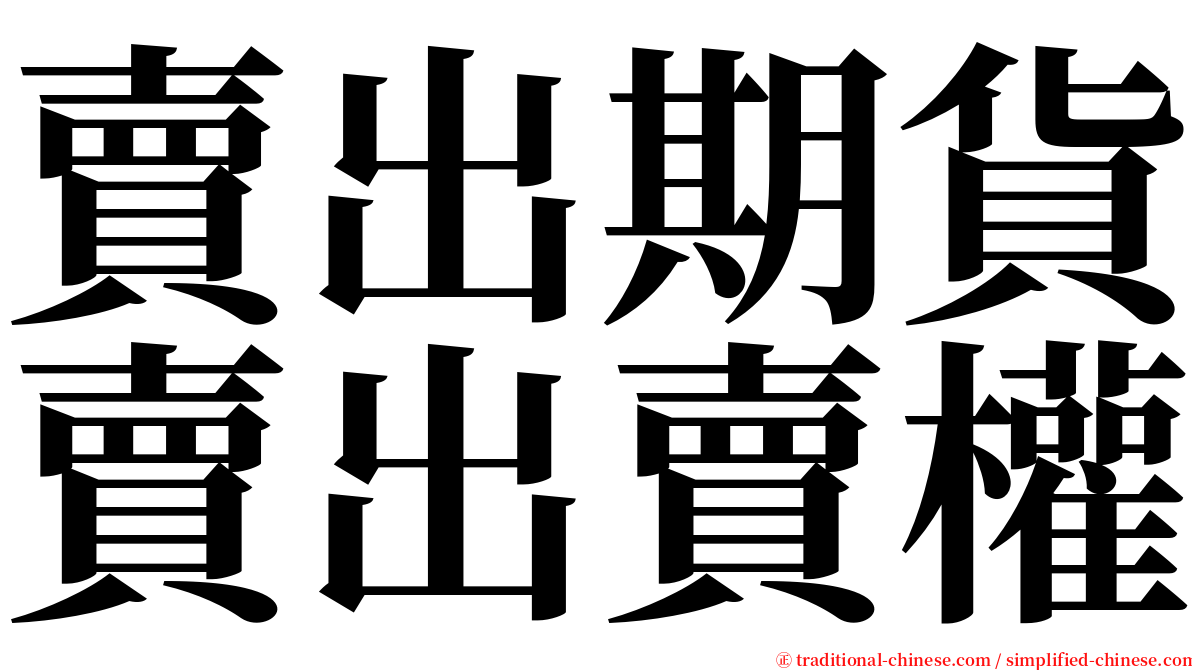 賣出期貨賣出賣權 serif font