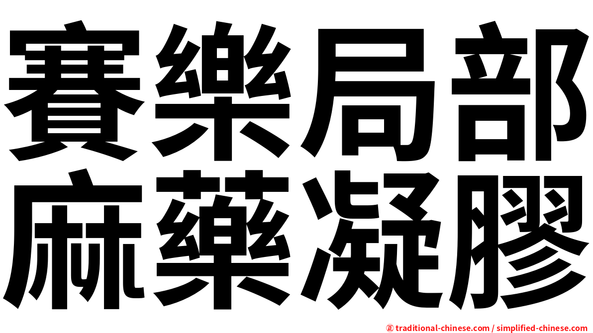 賽樂局部麻藥凝膠