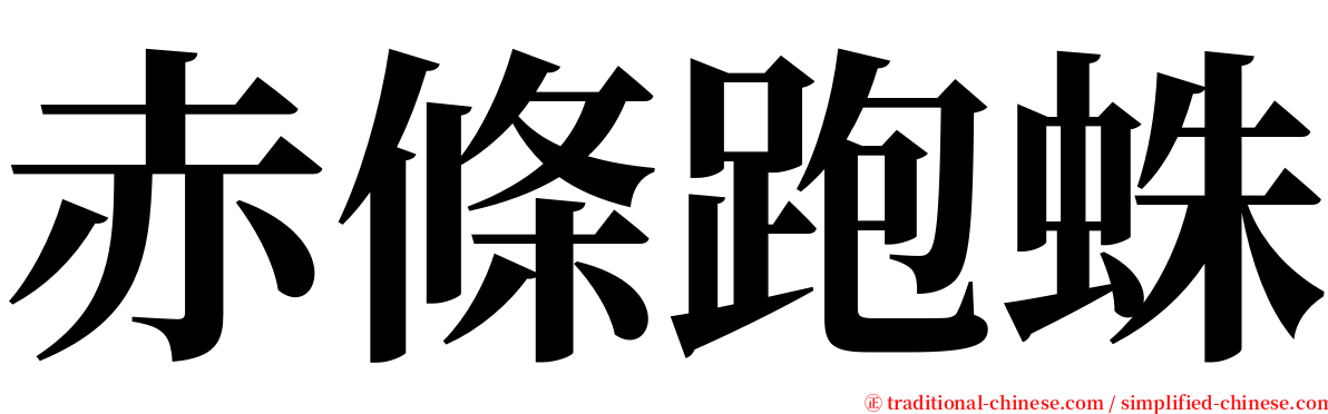 赤條跑蛛 serif font