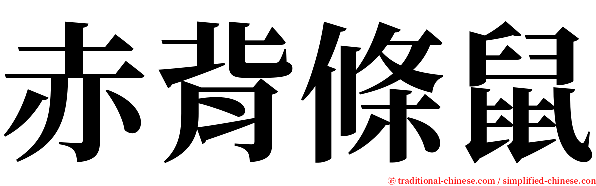 赤背條鼠 serif font