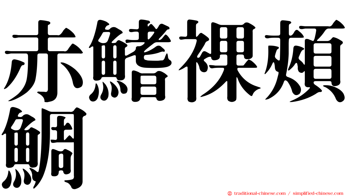 赤鰭裸頰鯛