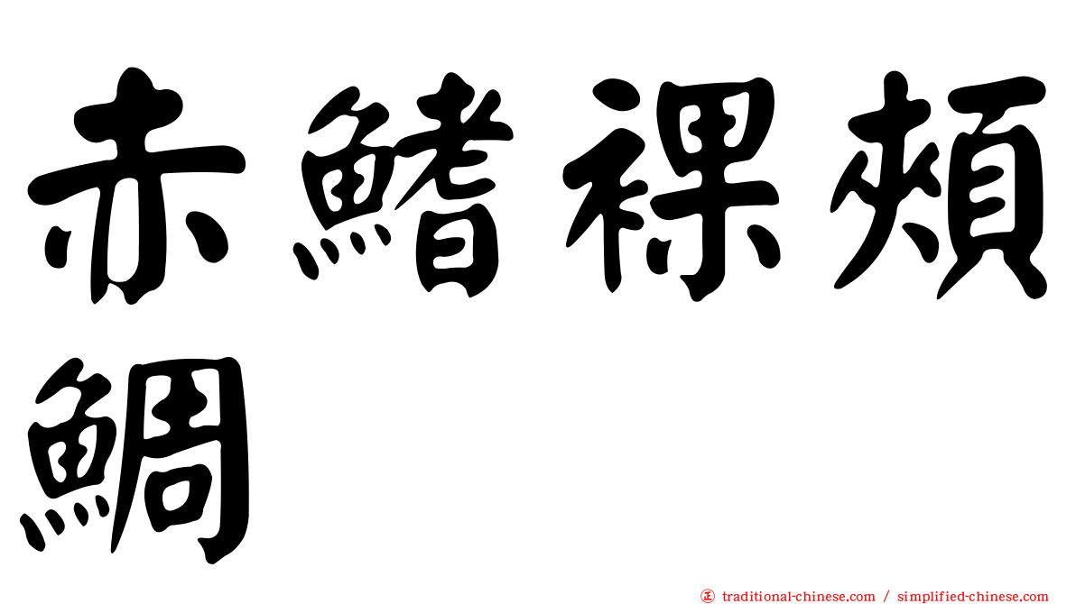 赤鰭裸頰鯛