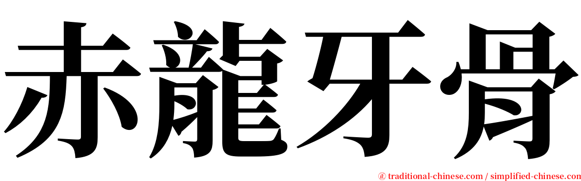 赤龍牙骨 serif font