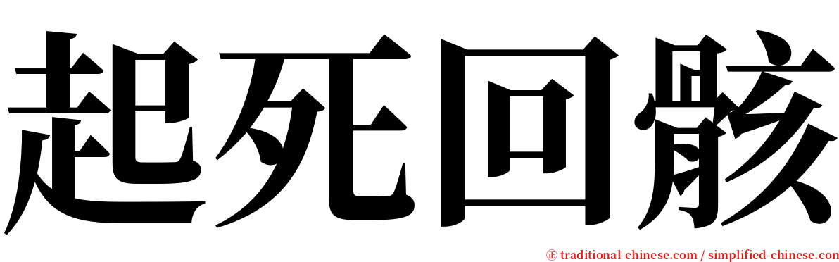 起死回骸 serif font
