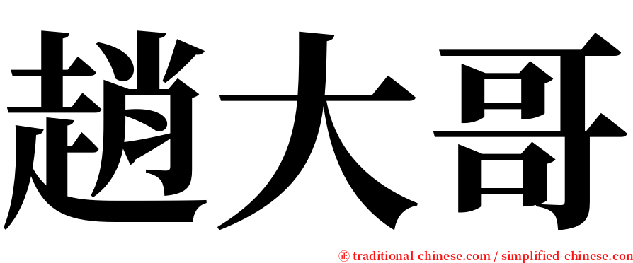趙大哥 serif font