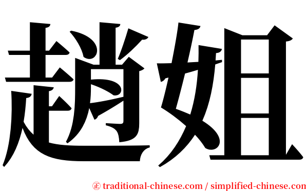 趙姐 serif font