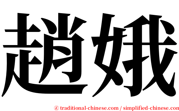 趙娥 serif font