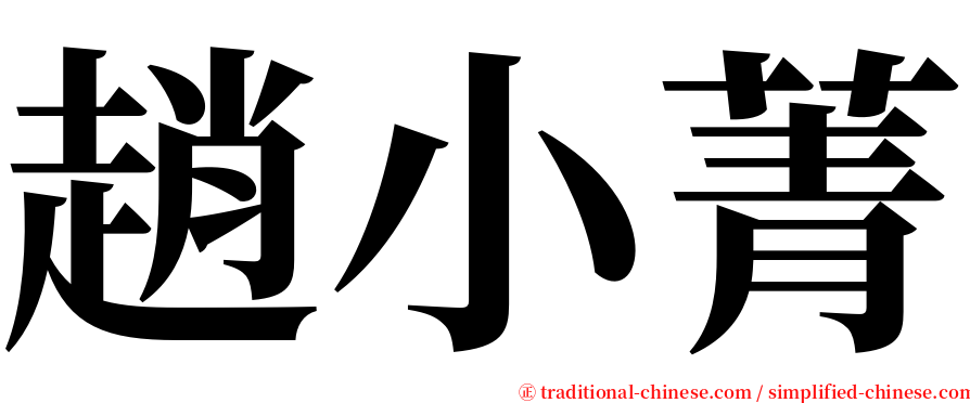 趙小菁 serif font