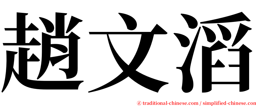 趙文滔 serif font