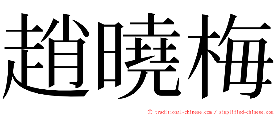 趙曉梅 ming font