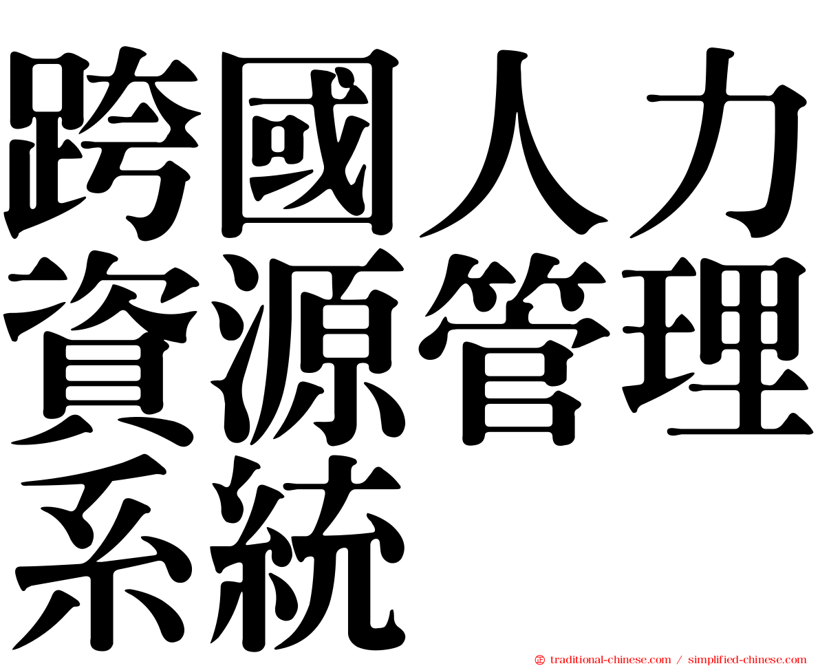 跨國人力資源管理系統