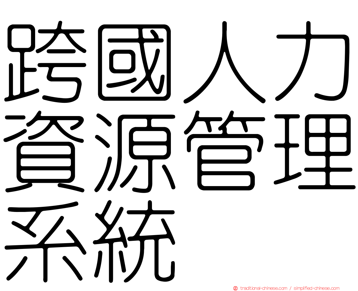跨國人力資源管理系統