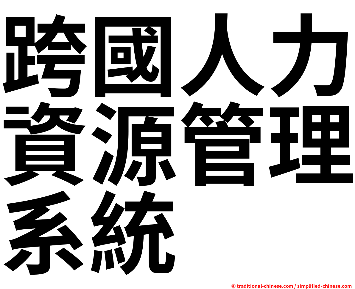 跨國人力資源管理系統