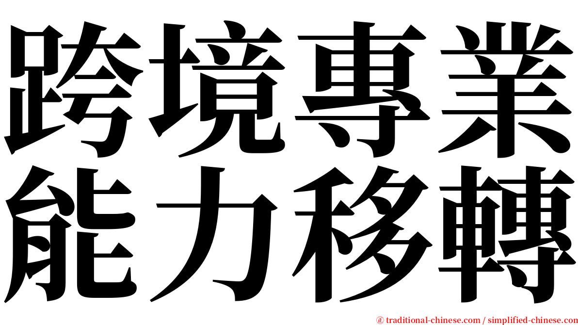 跨境專業能力移轉 serif font