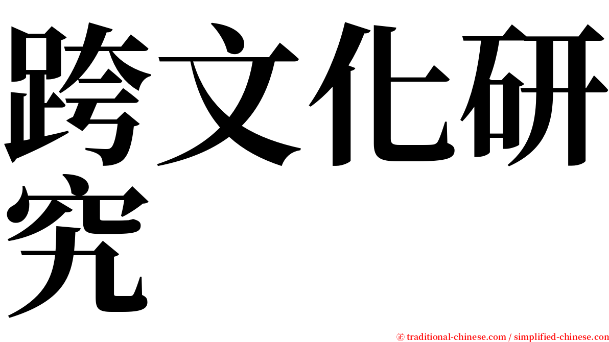 跨文化研究 serif font