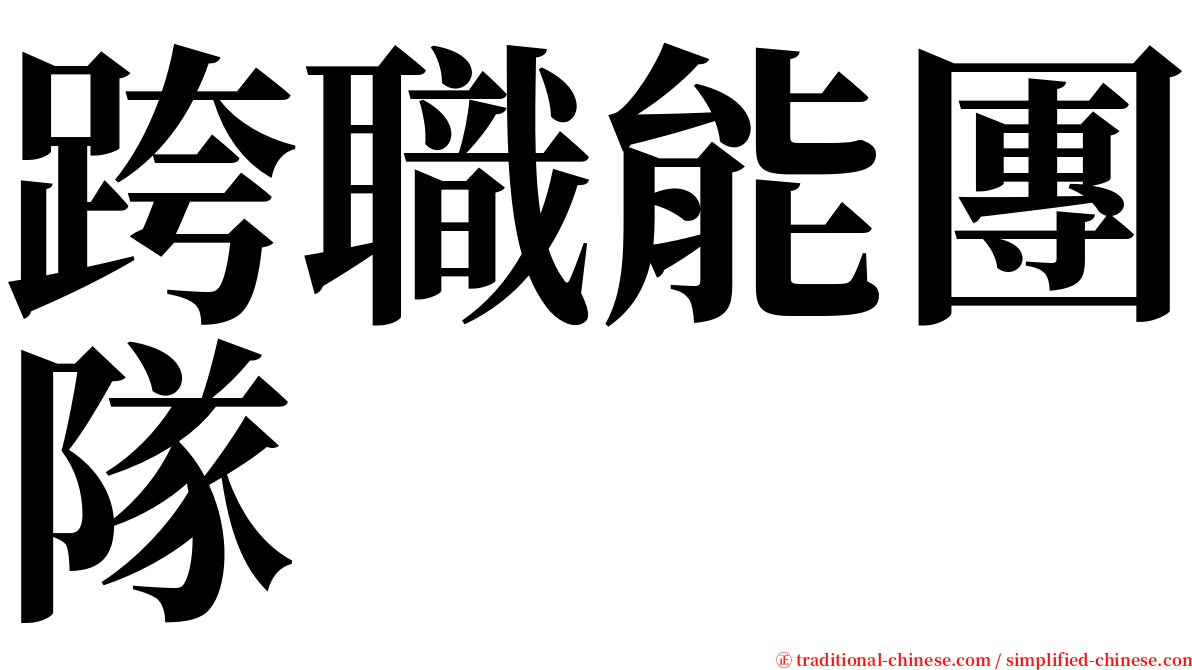 跨職能團隊 serif font