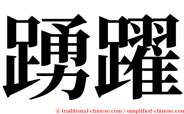 踴躍 serif font