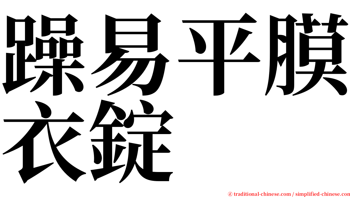 躁易平膜衣錠 serif font