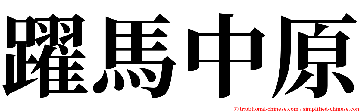 躍馬中原 serif font