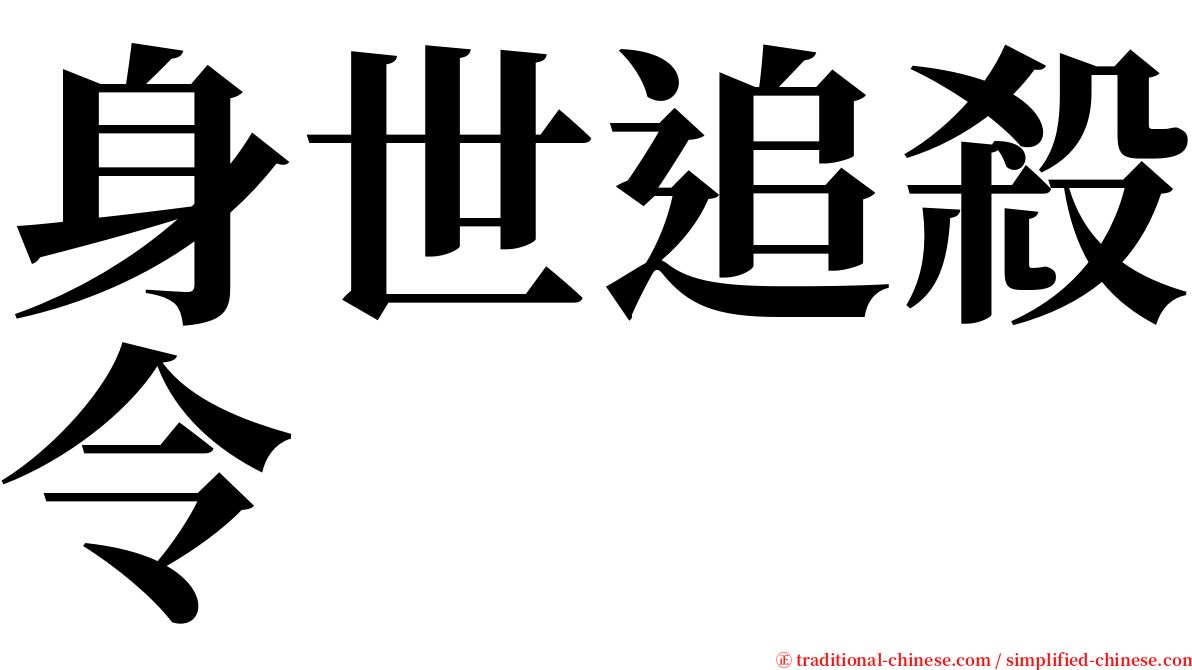 身世追殺令 serif font