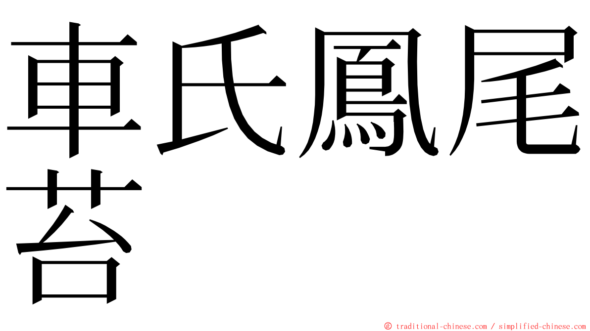 車氏鳳尾苔 ming font