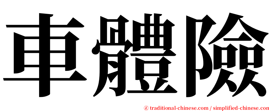 車體險 serif font