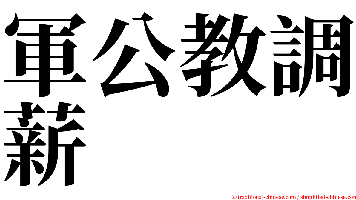 軍公教調薪 serif font