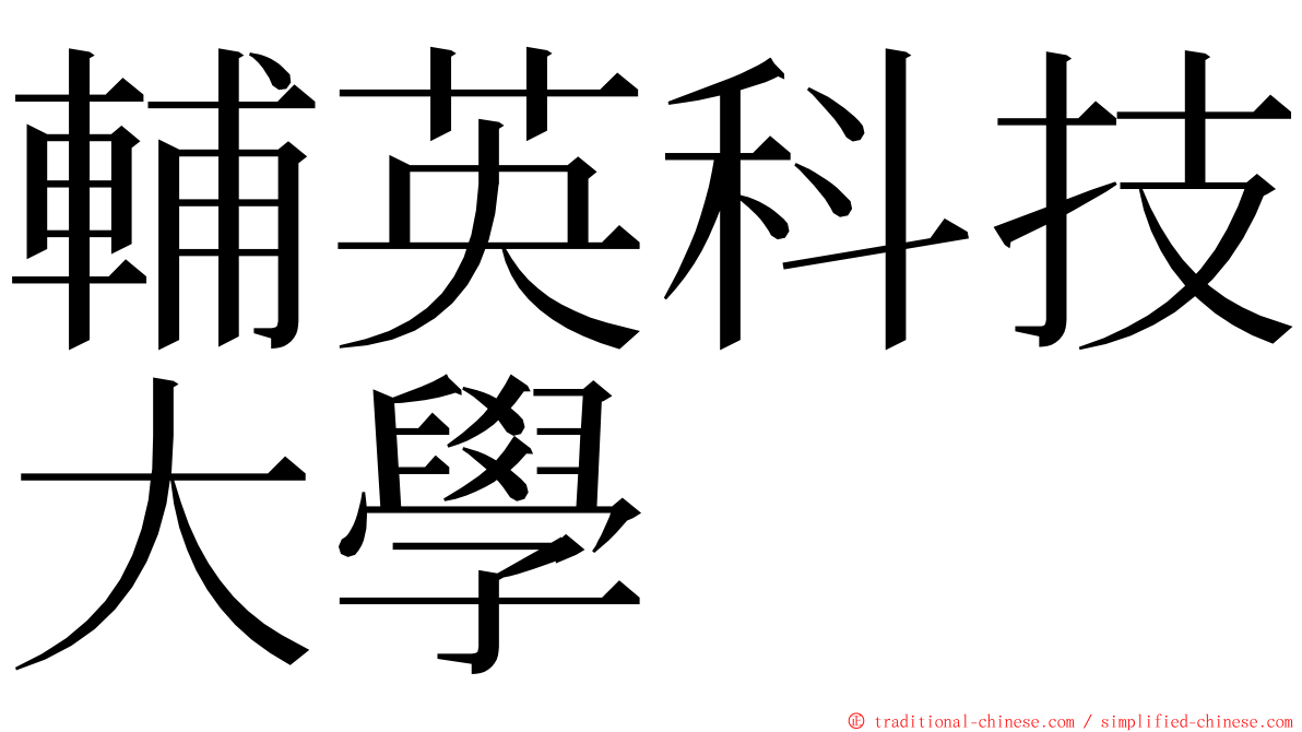 輔英科技大學 ming font