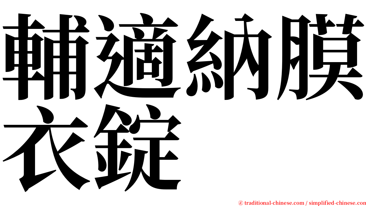 輔適納膜衣錠 serif font