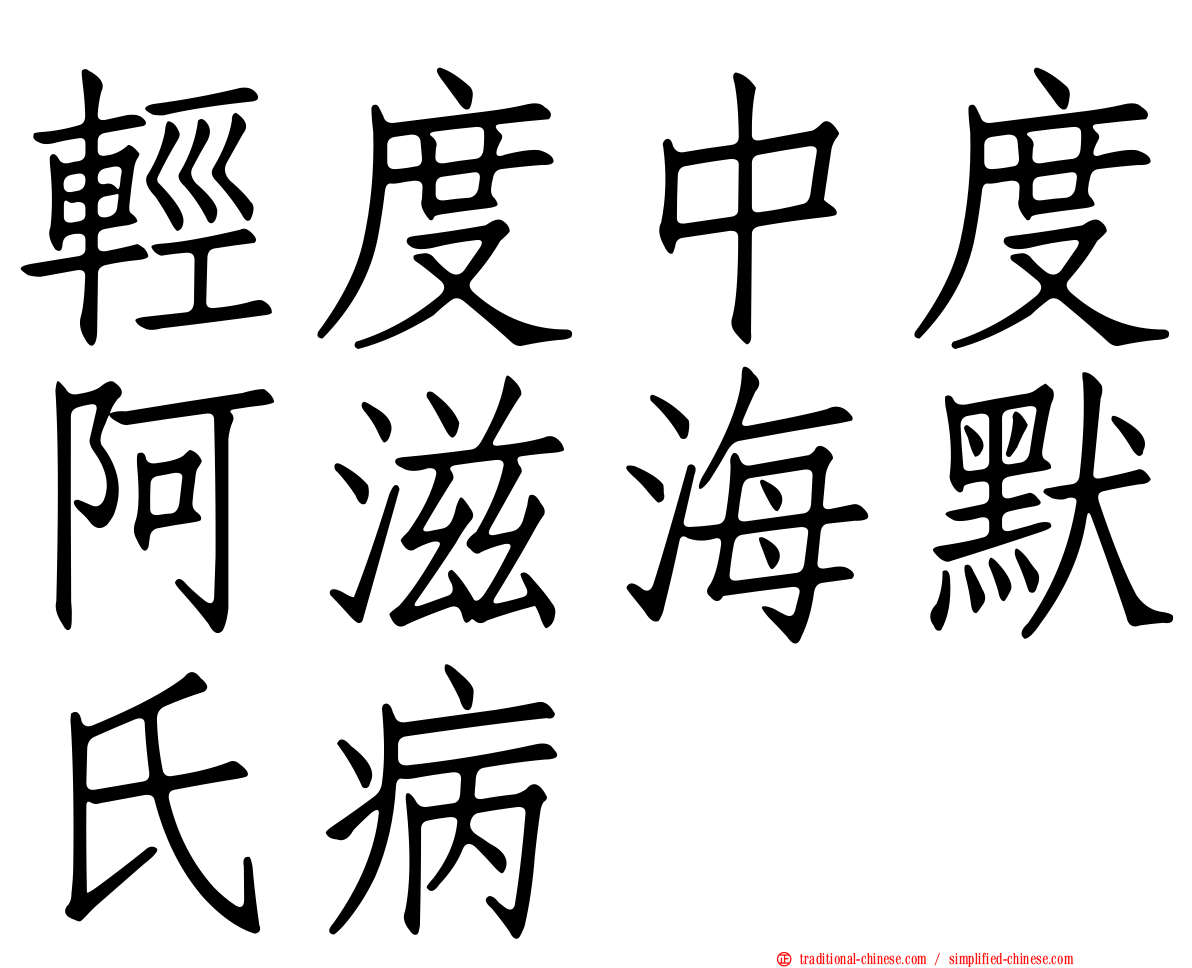 輕度中度阿滋海默氏病