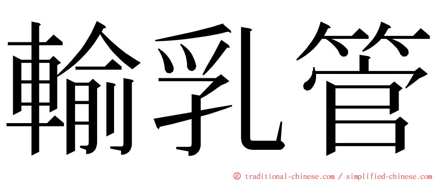 輸乳管 ming font