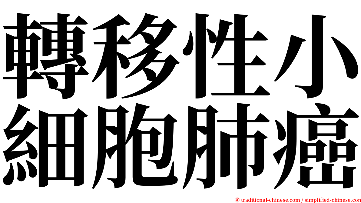 轉移性小細胞肺癌 serif font
