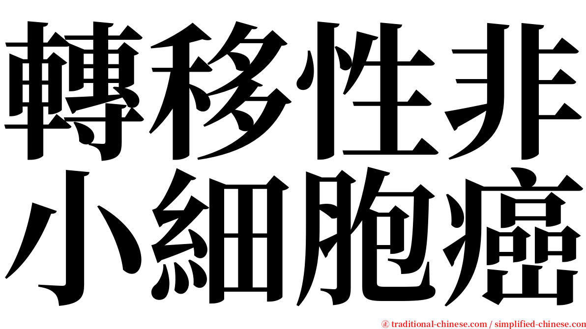 轉移性非小細胞癌 serif font