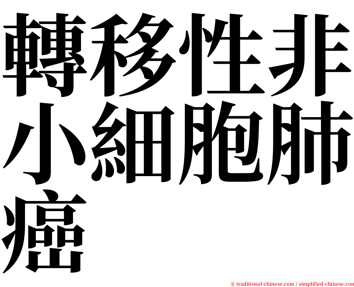 轉移性非小細胞肺癌 serif font