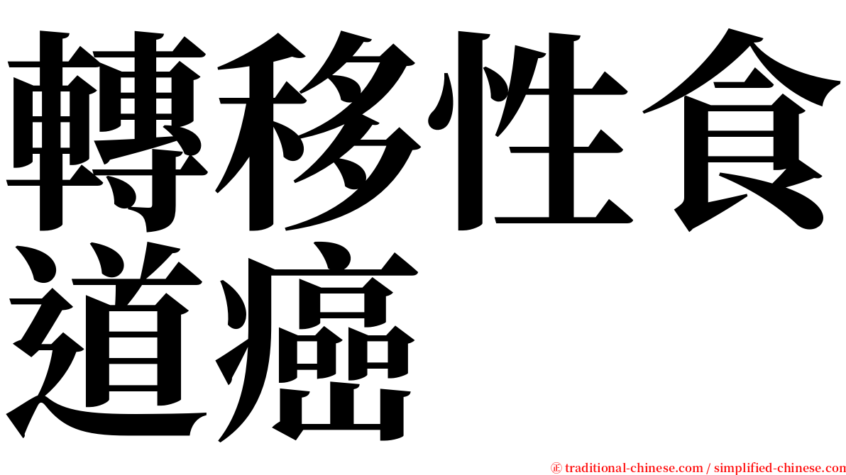 轉移性食道癌 serif font