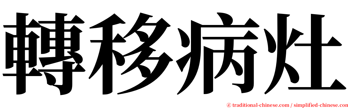 轉移病灶 serif font
