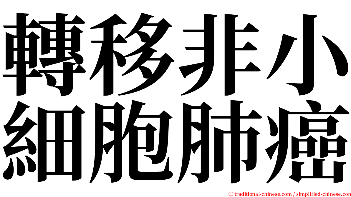 轉移非小細胞肺癌 serif font