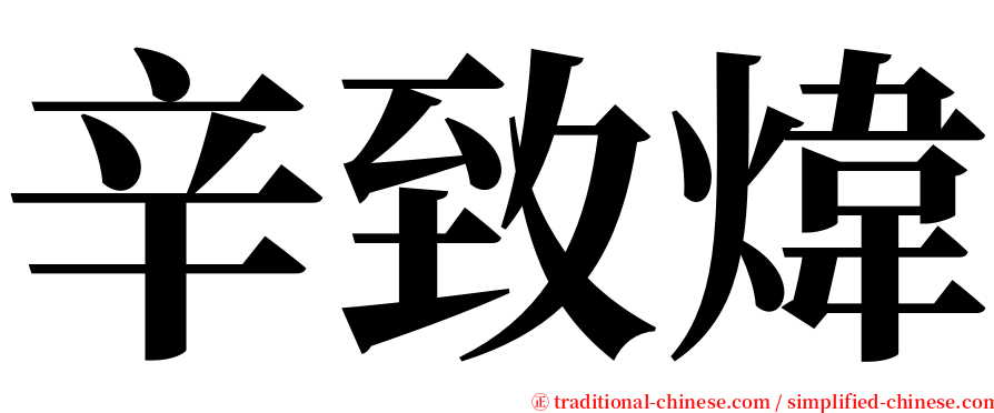 辛致煒 serif font