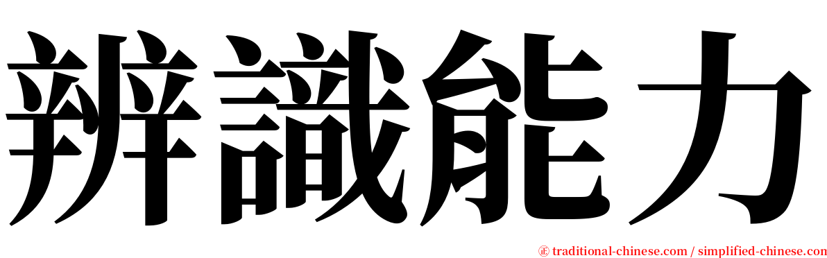 辨識能力 serif font