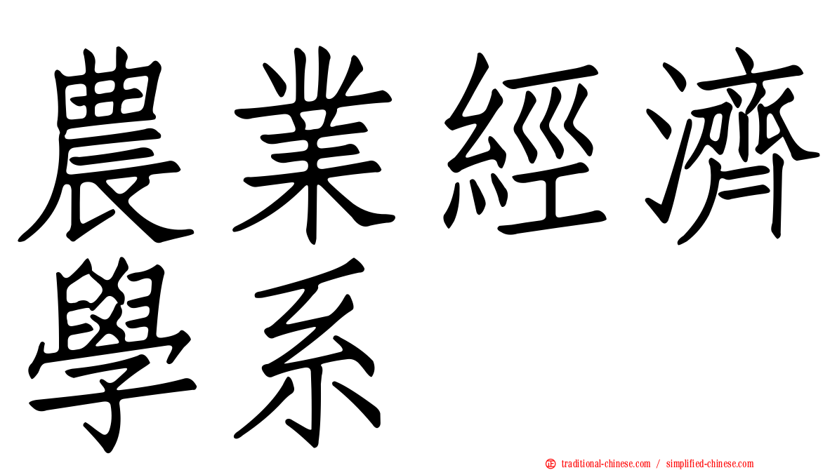 農業經濟學系