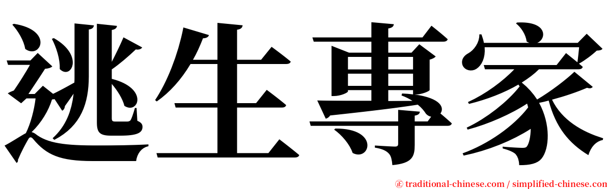 逃生專家 serif font