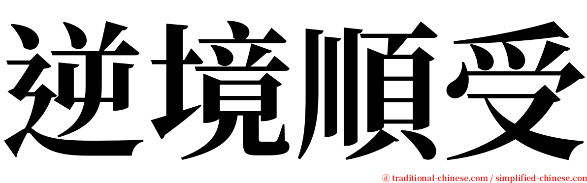 逆境順受 serif font