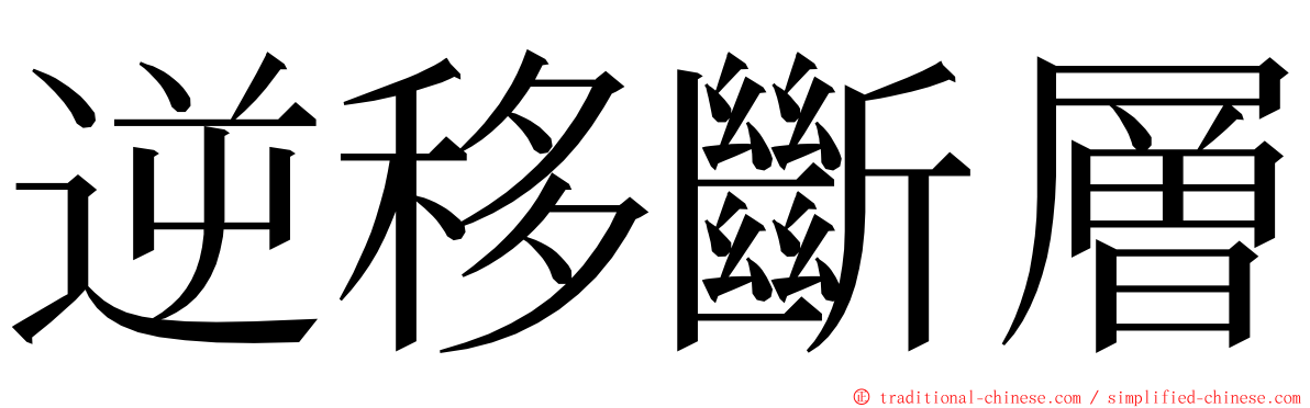 逆移斷層 ming font
