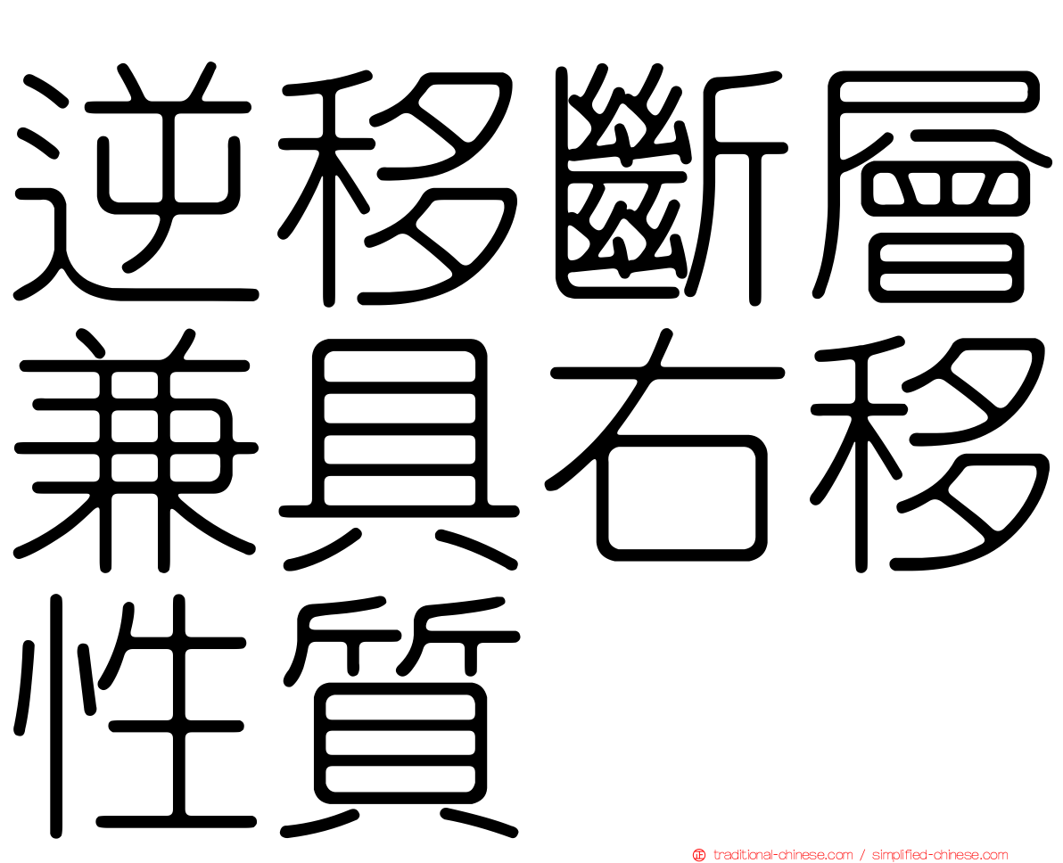 逆移斷層兼具右移性質