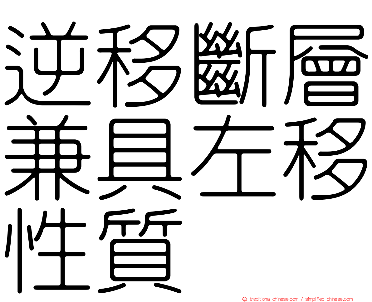 逆移斷層兼具左移性質