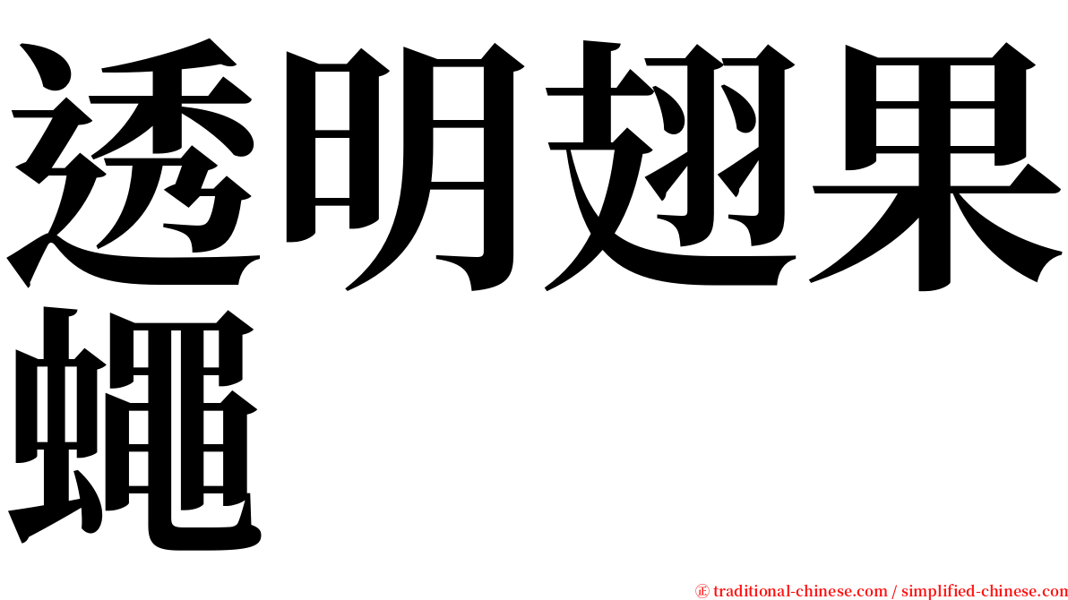 透明翅果蠅 serif font