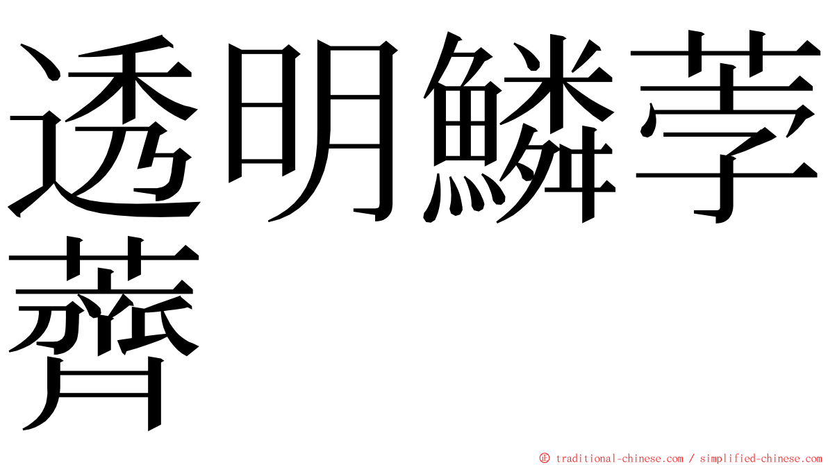 透明鱗荸薺 ming font