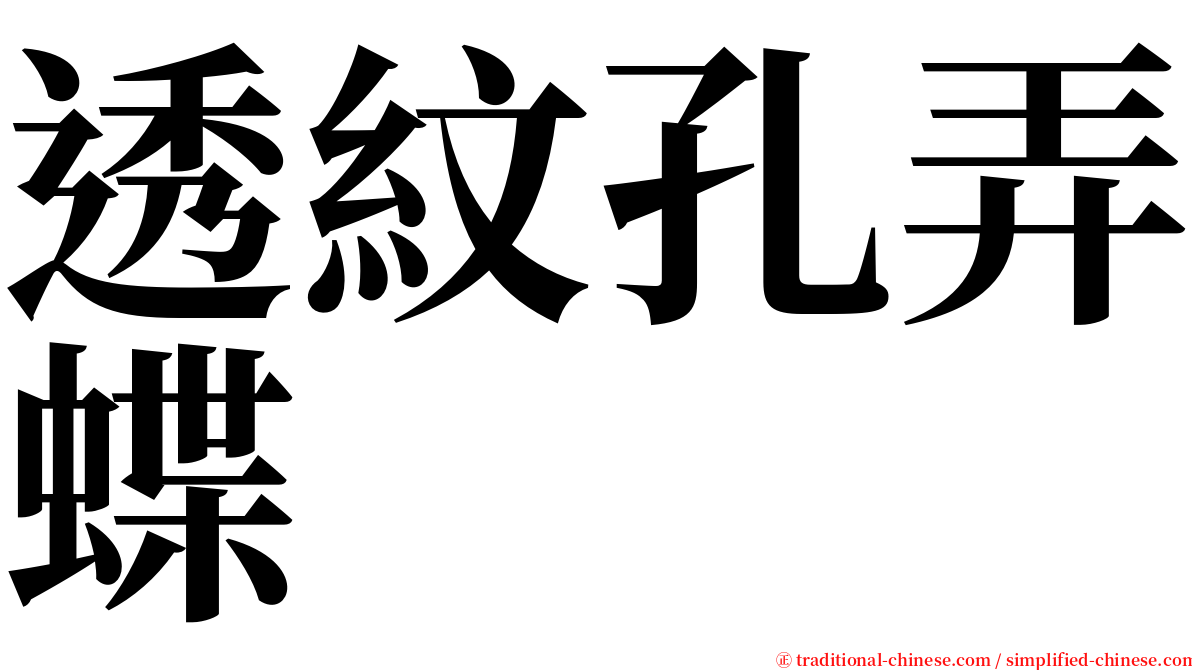 透紋孔弄蝶 serif font