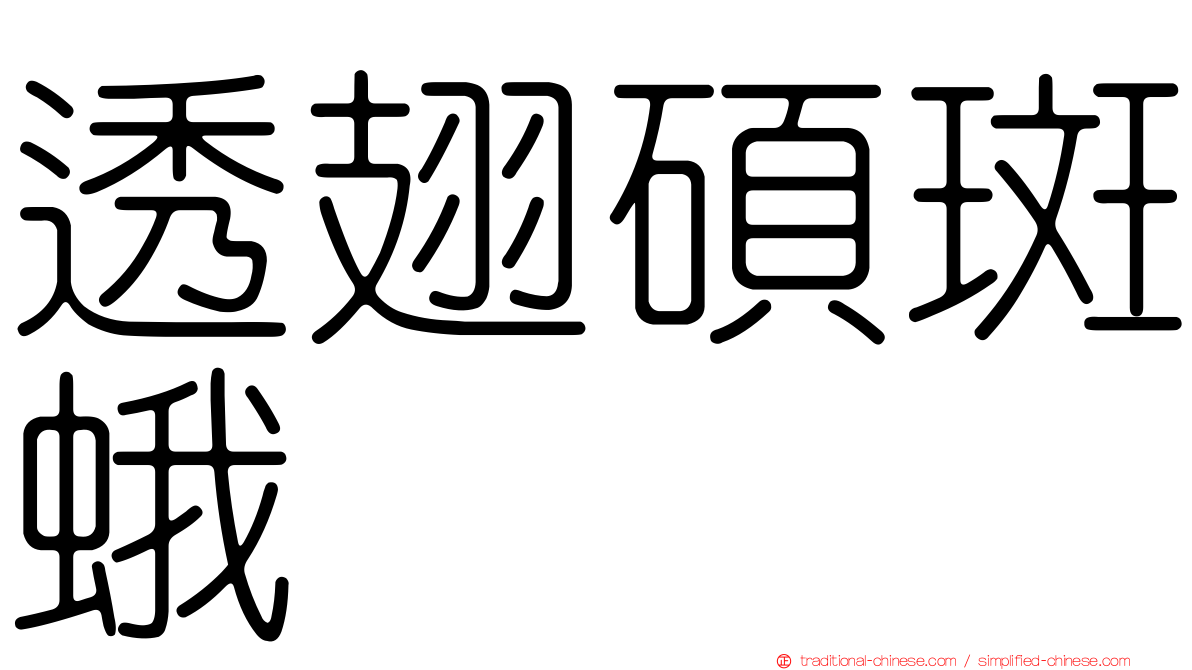 透翅碩斑蛾